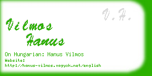 vilmos hanus business card